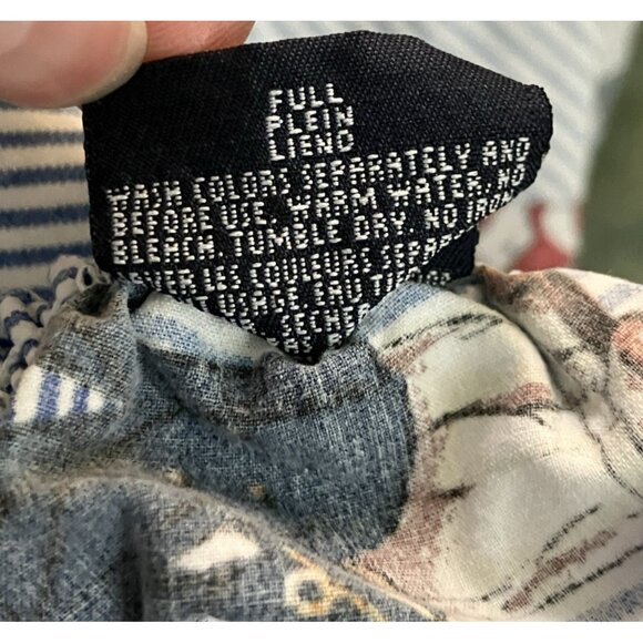 Vintage Ralph Lauren Polo Teddy Bear AOP Full Fitted Bed Sheet Made USA Striped - Picture 6 of 11